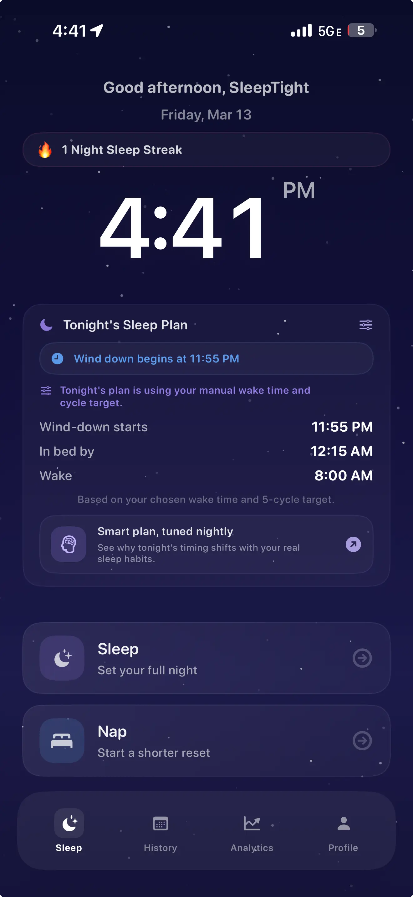 SleepTight main sleep planner